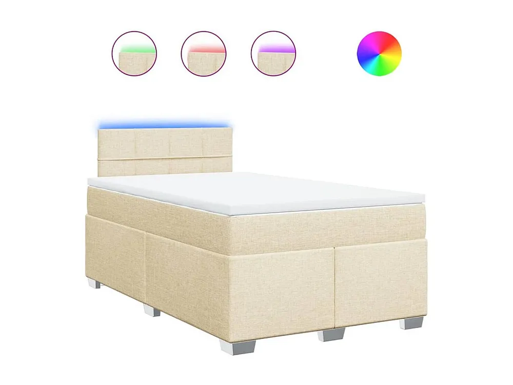Cama boxspring com colchão 120x190 cm tecido cor creme