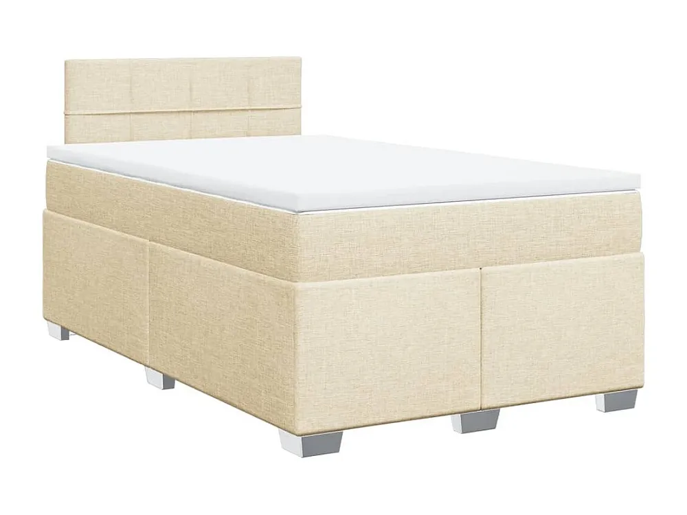 Cama boxspring com colchão 120x190 cm tecido cor creme