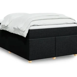 Cama boxspring com colchão 120x190 cm tecido preto