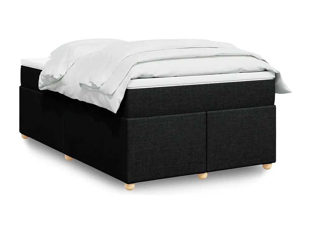 Cama boxspring com colchão 120x190 cm tecido preto