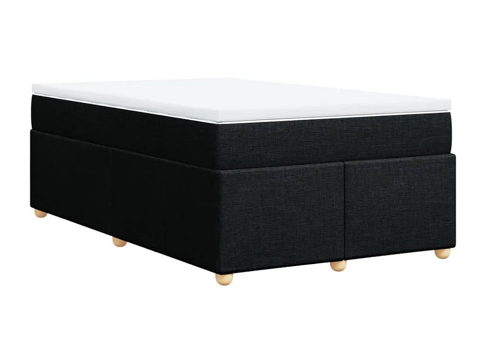 Cama boxspring com colchão 120x190 cm tecido preto