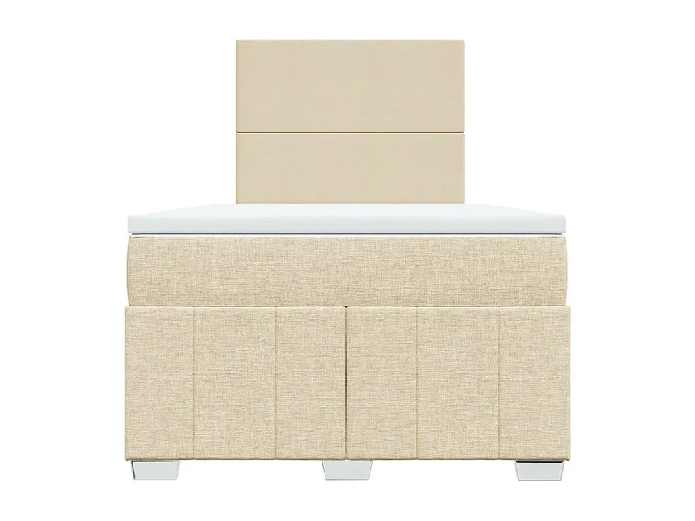 Cama boxspring com colchão 120x190 cm tecido cor creme