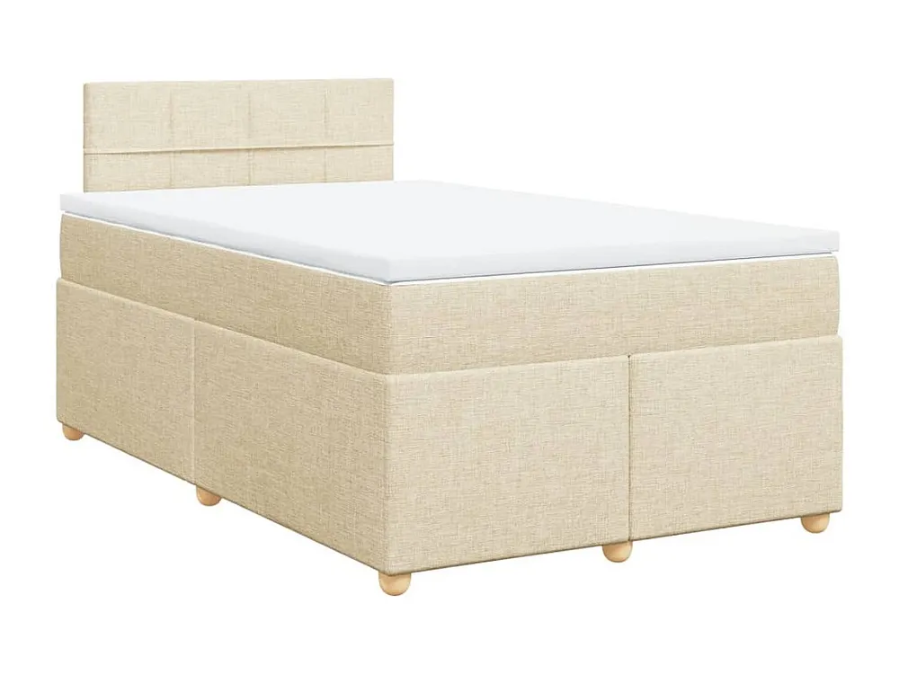 Cama boxspring com colchão 120x190 cm tecido cor creme