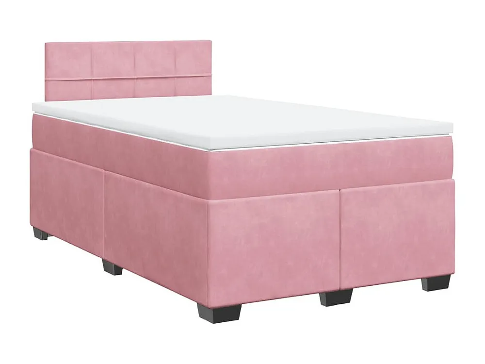 Cama boxspring com colchão 120x190 cm veludo rosa