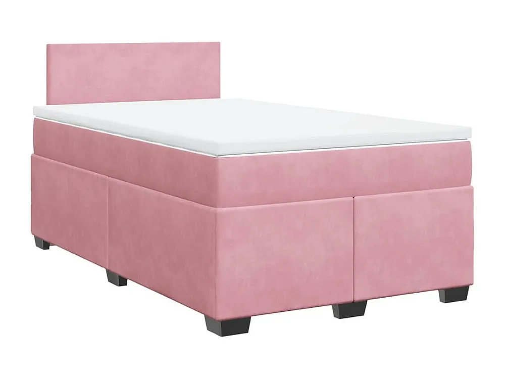Cama boxspring com colchão 120x190 cm veludo rosa