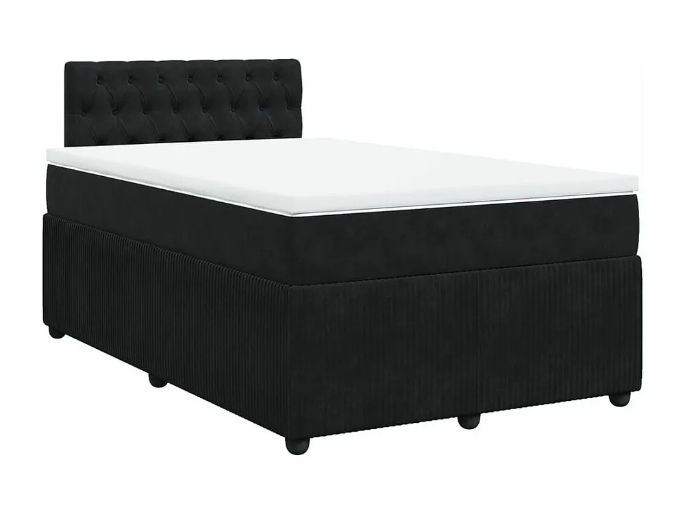 Cama boxspring com colchão 120x190 cm veludo preto