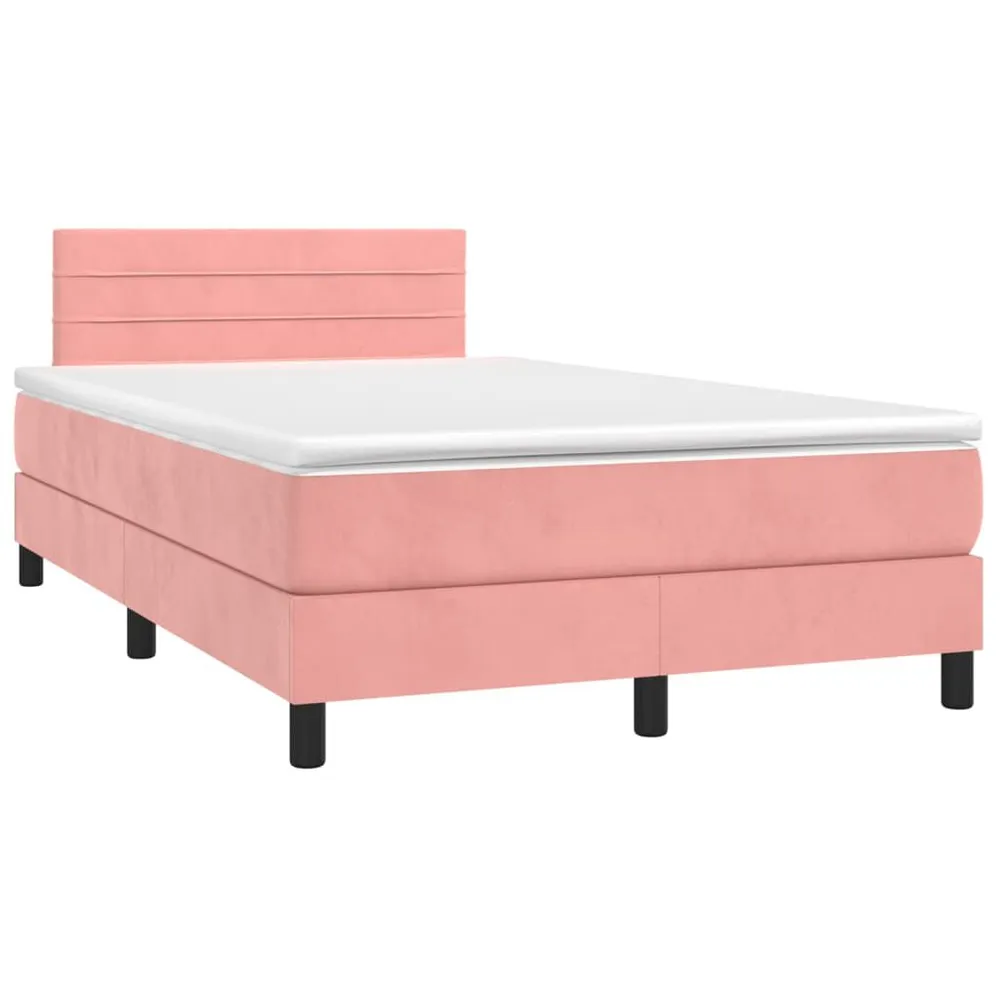 Cama boxspring com colchão 120x190 cm veludo rosa
