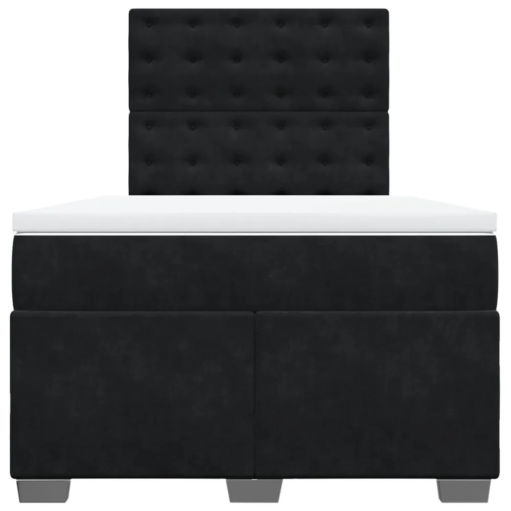 Cama boxspring com colchão 120x190 cm veludo preto