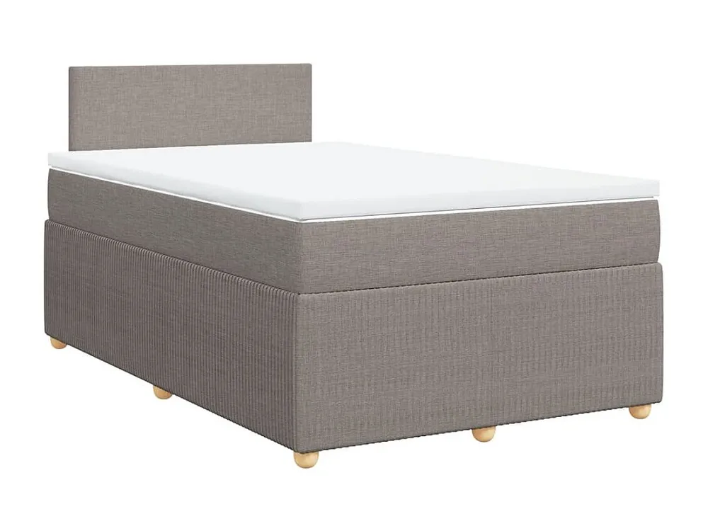 Cama boxspring com colchão 120x190cm tecido castanho-acinzentado