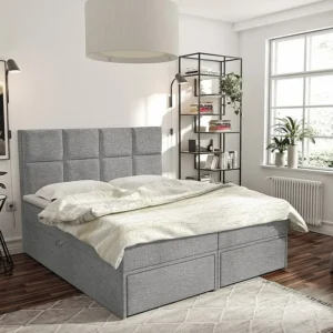 Cama continental Eugene 101, Continental, Cinzento, Tecido