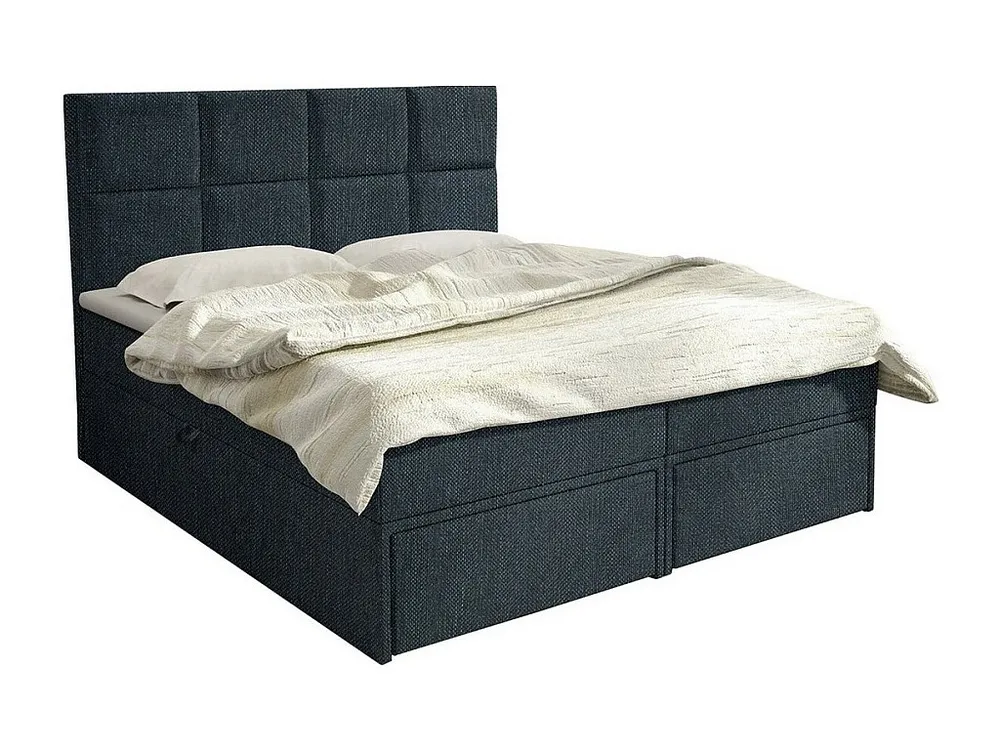 Cama continental Eugene 101, Continental, Preto, Tecido, 180x207x120cm