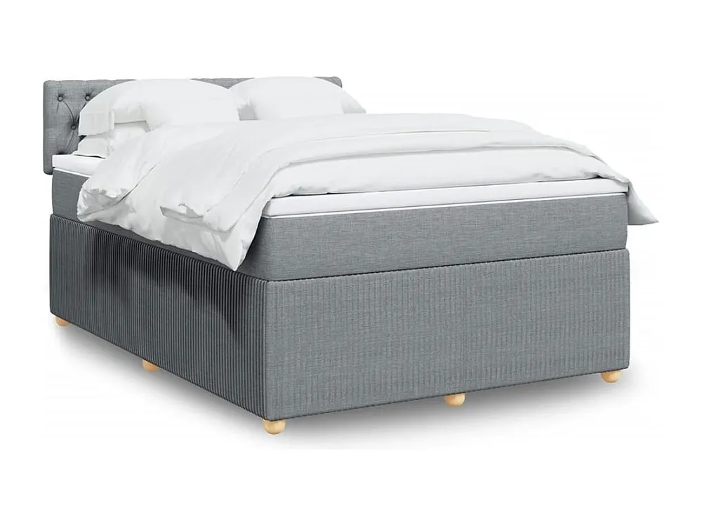 Armário de Casal Cama com molas/colchão 140x190 cm tecido cinzento-claro