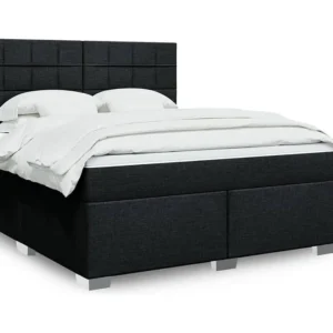 Armário de Casal Cama com molas/colchão 180x200 cm tecido preto