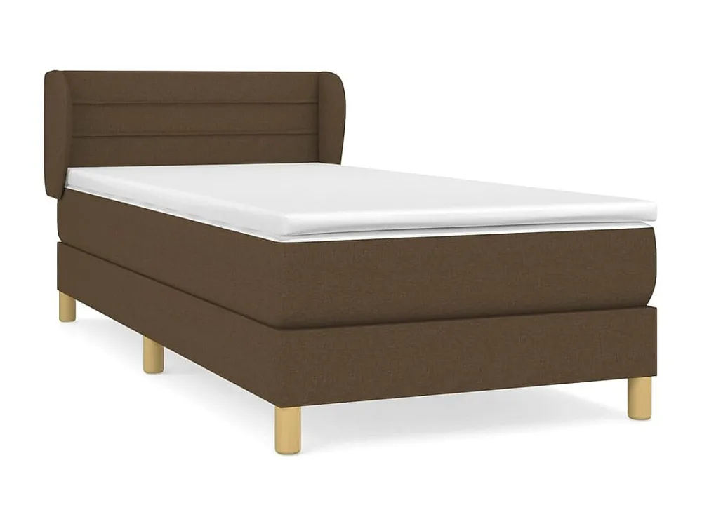 Armário de Casal Cama com molas/colchão 90x190 cm tecido castanho-escuro