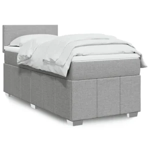 Armário de Casal Cama com molas/colchão 90x200 cm tecido cinza-claro