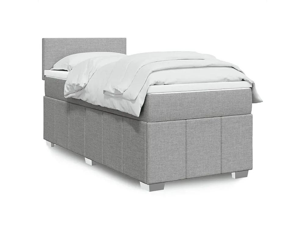 Armário de Casal Cama com molas/colchão 90x200 cm tecido cinza-claro