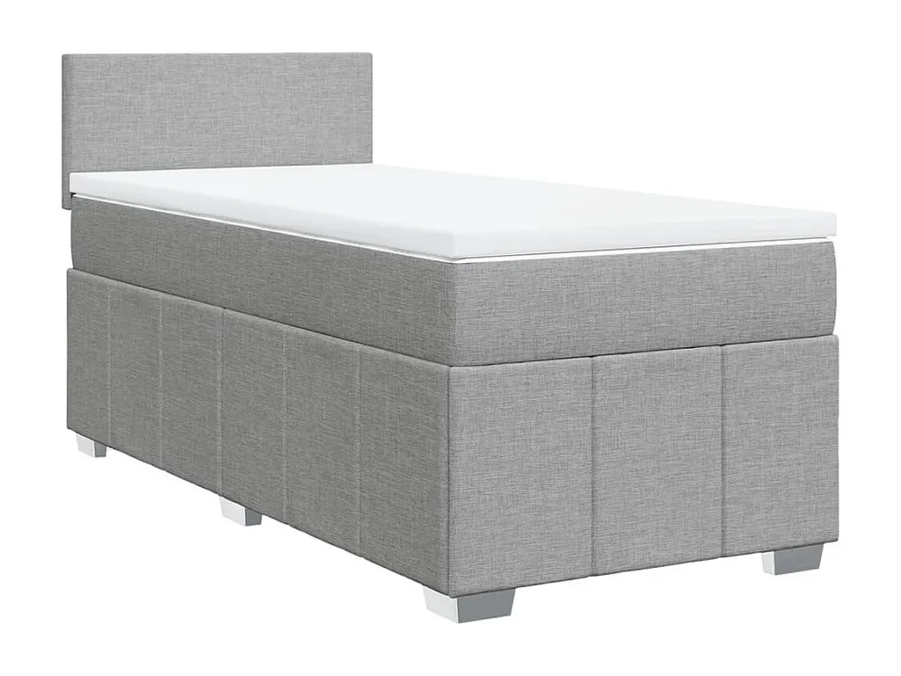 Armário de Casal Cama com molas/colchão 90x200 cm tecido cinza-claro