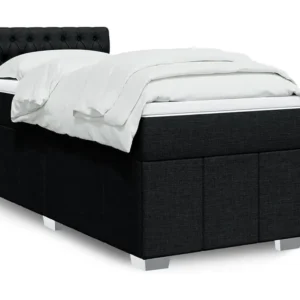 Armário de Casal Cama com molas/colchão 90x200 cm tecido preto