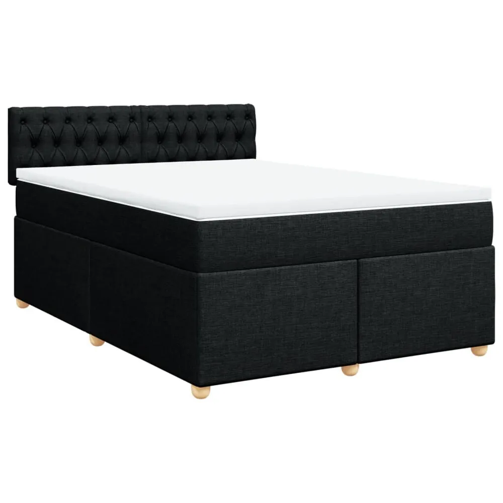 Armário de Casal Cama com molasemcolchão 140x190 cm tecido preto