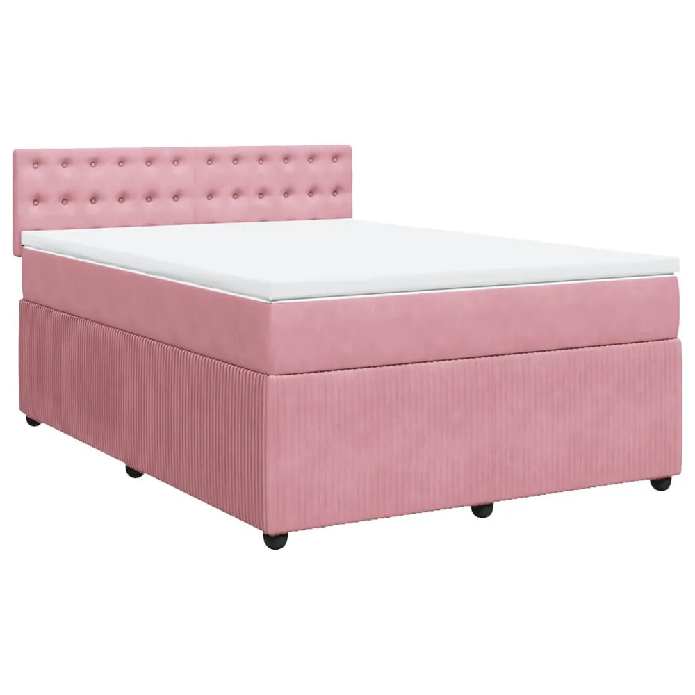 Armário de Casal Cama com molasemcolchão 140x200 cm veludo rosa