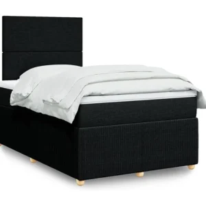 Cama Articulada Cama com molas/colchão 120x200 cm tecido preto