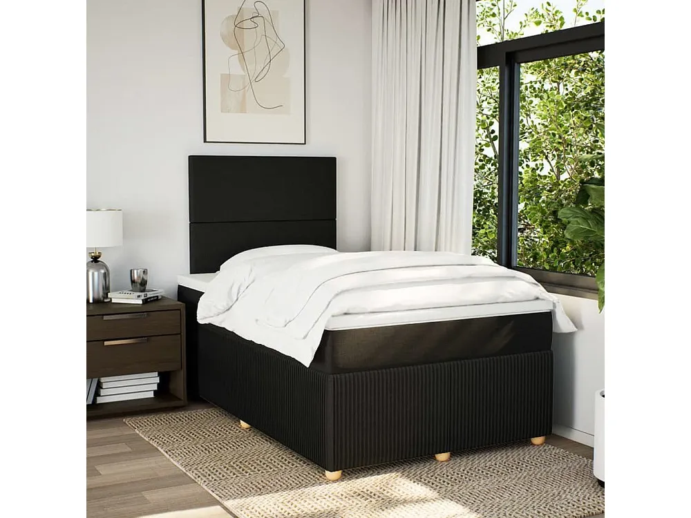 Cama Articulada Cama com molas/colchão 120x200 cm tecido preto
