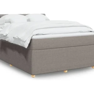 Cama Articulada Cama com molas/colchão 140x190 cm tecido castanho-acinzentado
