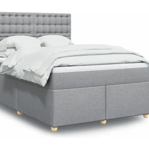 Cama Articulada Cama com molas/colchão 140x190 cm tecido cinzento-claro