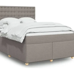 Cama Articulada Cama com molas/colchão 140x190 cm tecido castanho-acinzentado