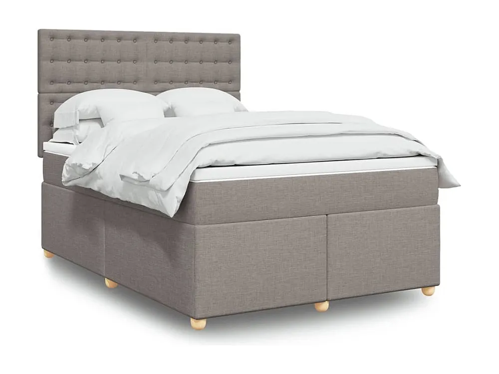 Cama Articulada Cama com molas/colchão 140x190 cm tecido castanho-acinzentado