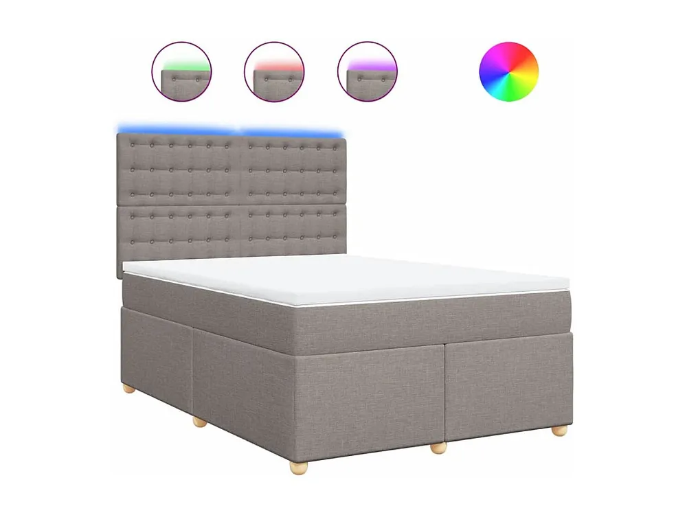 Cama Articulada Cama com molas/colchão 140x190 cm tecido castanho-acinzentado