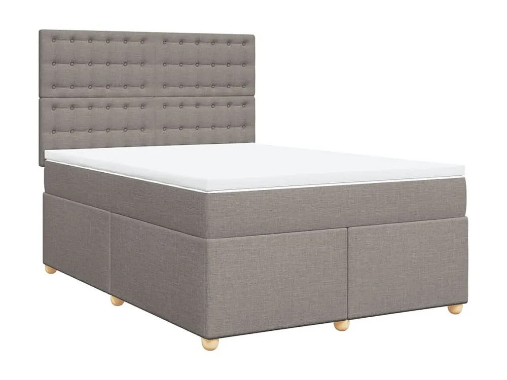 Cama Articulada Cama com molas/colchão 140x190 cm tecido castanho-acinzentado