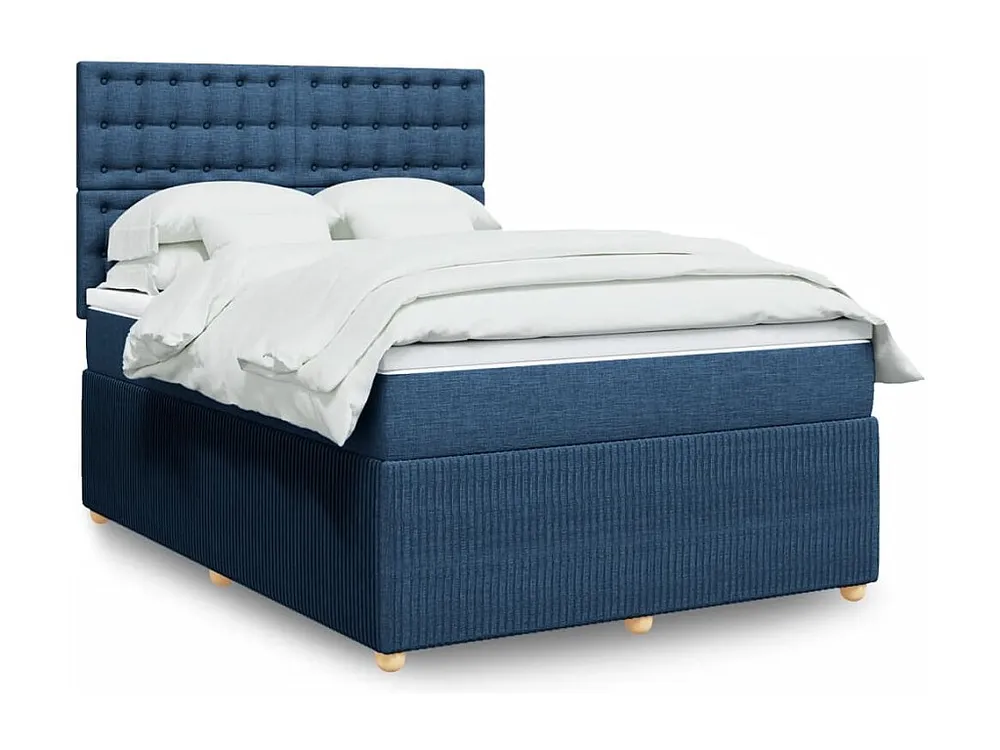 Cama Articulada Cama com molas/colchão 140x200 cm tecido azul