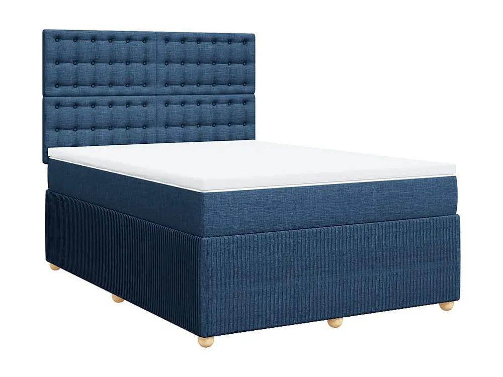 Cama Articulada Cama com molas/colchão 140x200 cm tecido azul