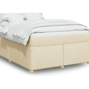 Cama Articulada Cama com molas/colchão 140x200 cm tecido cor creme