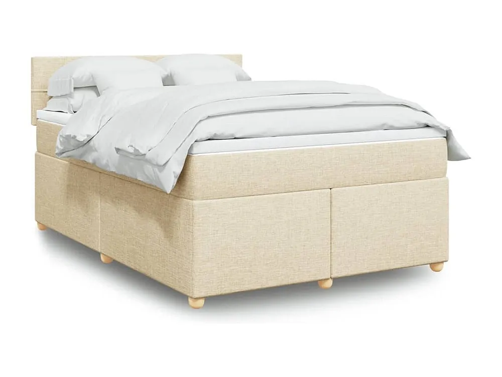 Cama Articulada Cama com molas/colchão 140x200 cm tecido cor creme