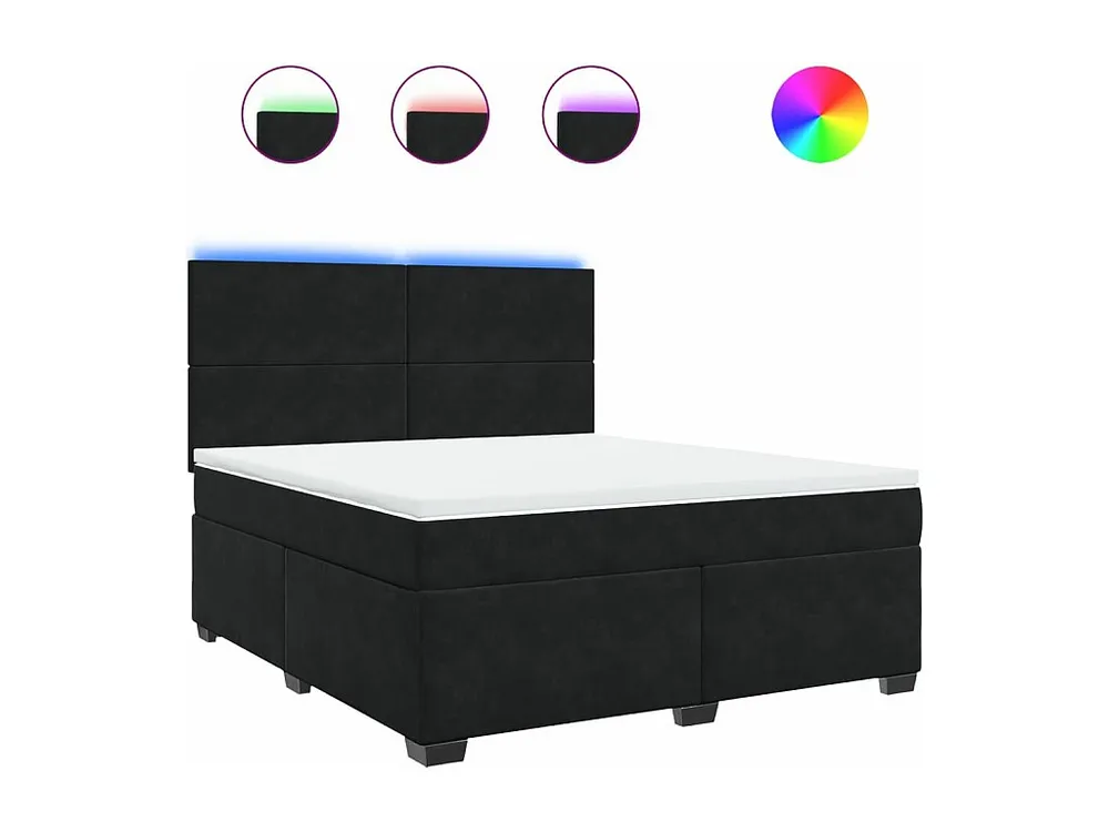 Cama Articulada Cama com molas/colchão 180x200 cm veludo preto