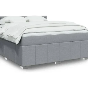 Cama Articulada Cama com molas/colchão 180x200 cm tecido cinzento-claro
