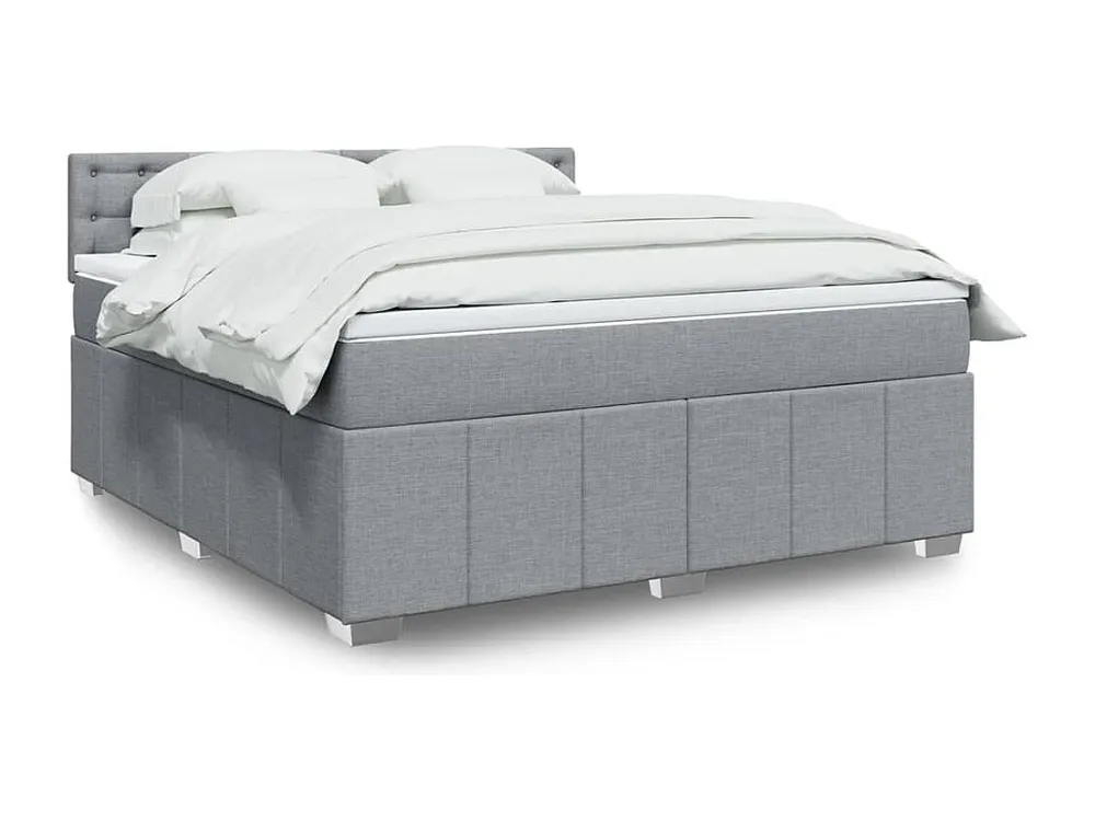 Cama Articulada Cama com molas/colchão 180x200 cm tecido cinzento-claro