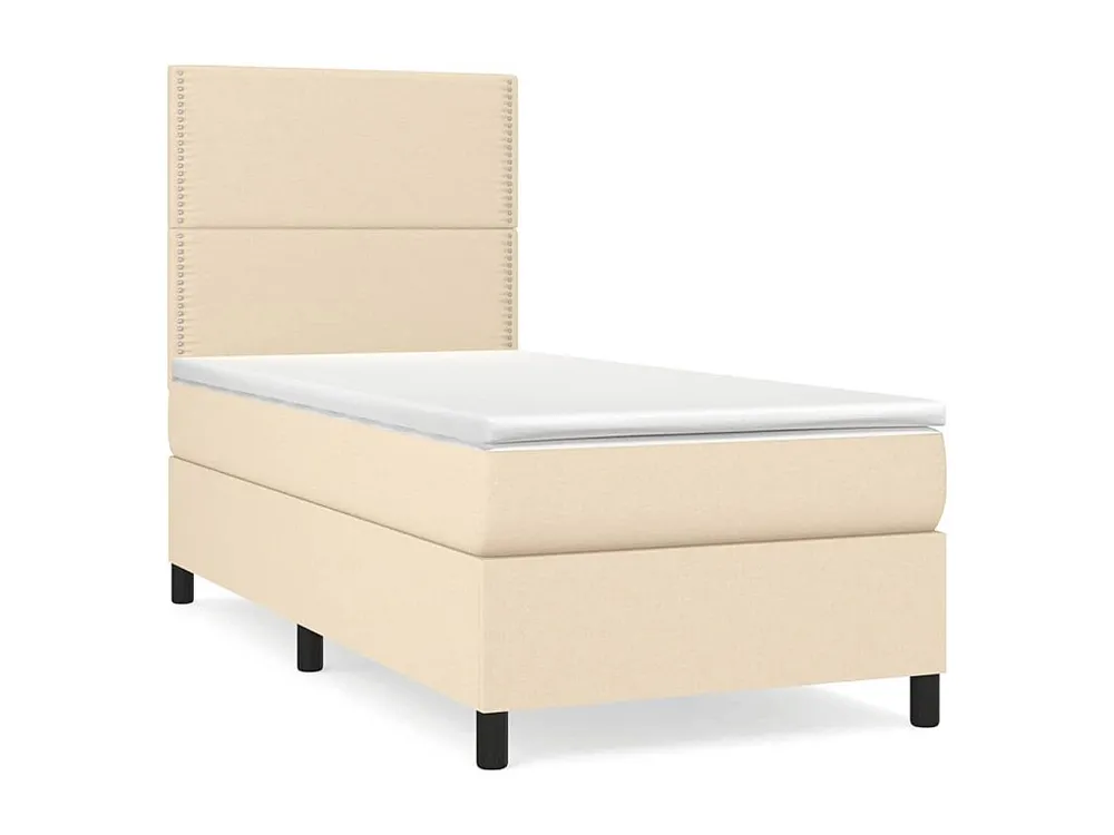Cama Articulada Cama com molas/colchão 90x190 cm tecido cor creme