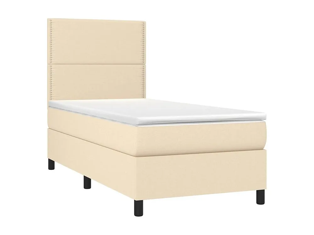 Cama Articulada Cama com molas/colchão 90x190 cm tecido cor creme
