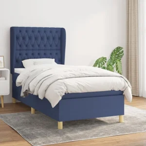 Cama Articulada Cama com molas/colchão 90x190 cm tecido azul