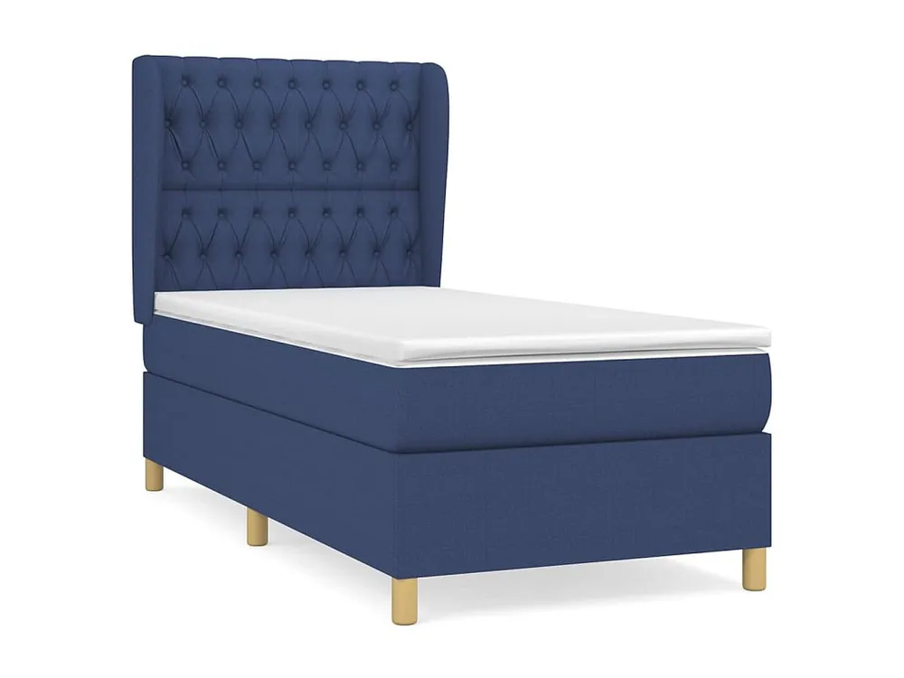 Cama Articulada Cama com molas/colchão 90x190 cm tecido azul