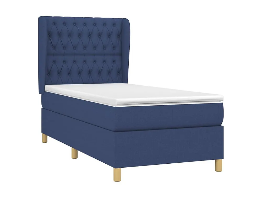 Cama Articulada Cama com molas/colchão 90x190 cm tecido azul