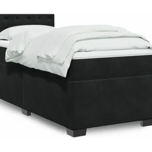 Cama Articulada Cama com molas/colchão 90x200 cm veludo preto