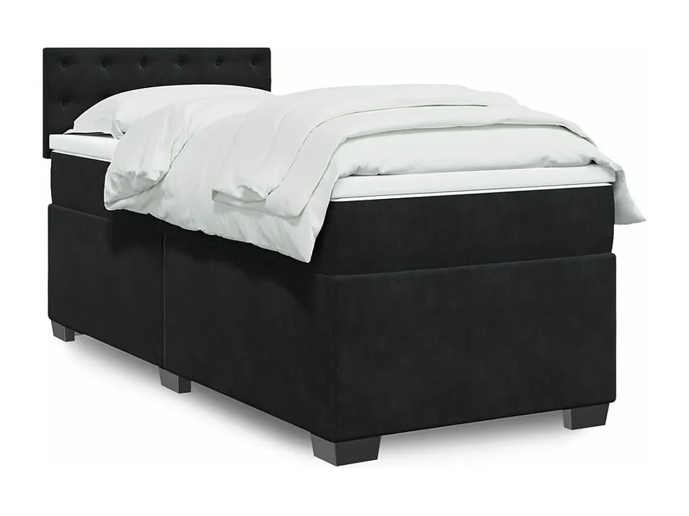 Cama Articulada Cama com molas/colchão 90x200 cm veludo preto