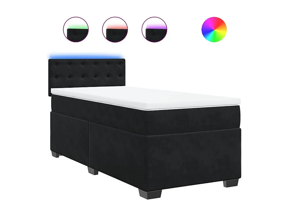 Cama Articulada Cama com molas/colchão 90x200 cm veludo preto