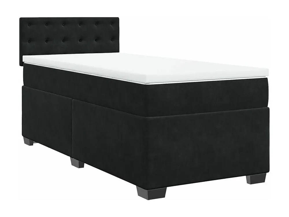 Cama Articulada Cama com molas/colchão 90x200 cm veludo preto