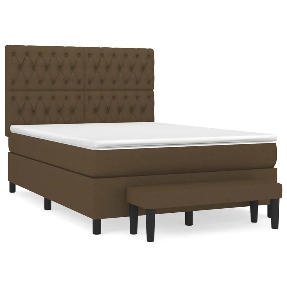 Cama Articulada Cama com molasemcolchão 140x190 cm tecido castanho-escuro