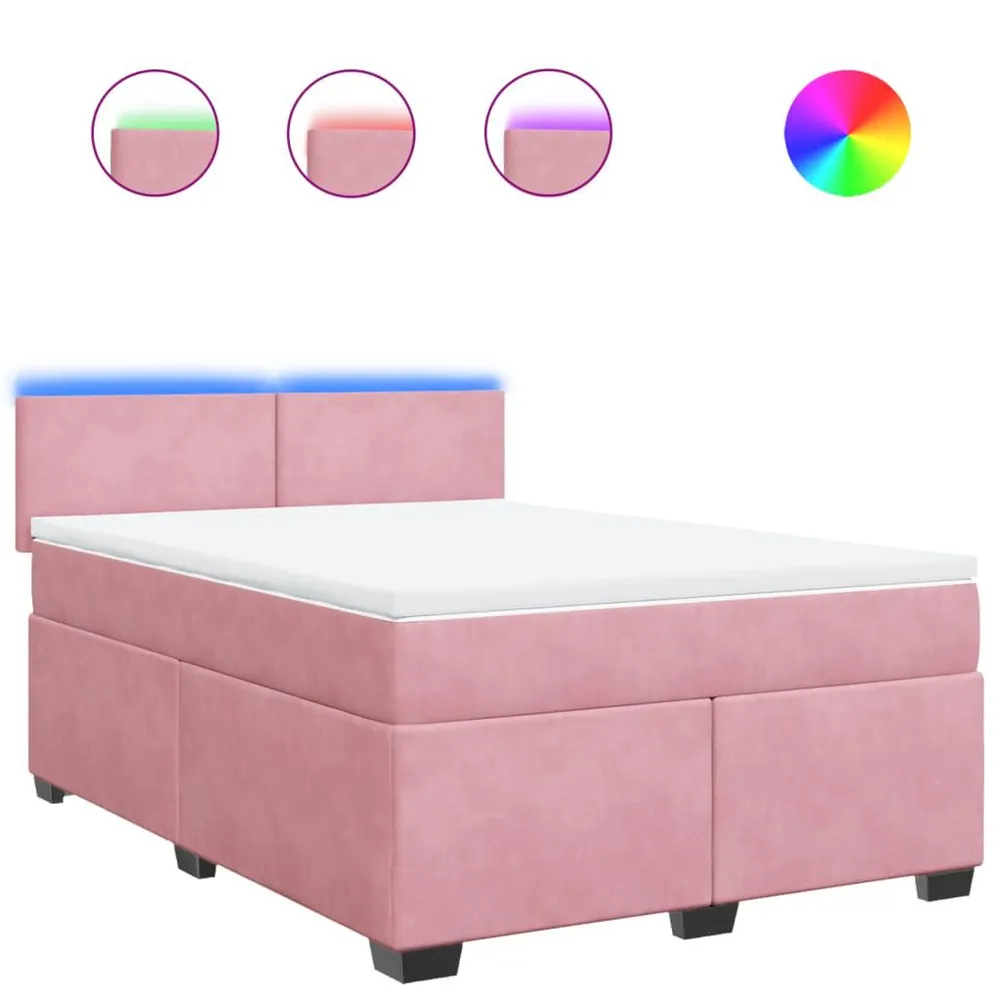 Cama Articulada Cama com molasemcolchão 140x200 cm veludo rosa